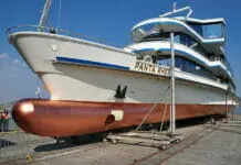 Why do ships have bulbous noses which normally stay under the waterline?